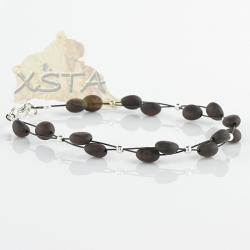 Black olive amber bracelet raw beads Black olive amber bracelet raw beads